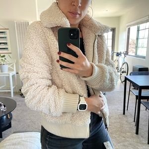 Banana Republic fuzzy bomber jacket